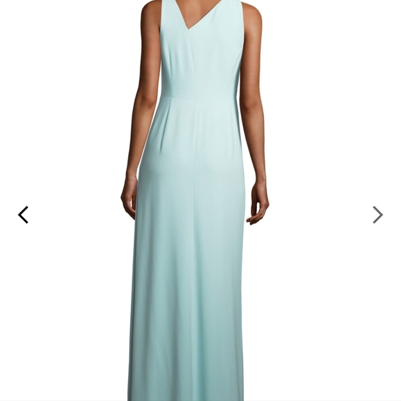 Harlston Heritage Sleeveless Assymetric -Neck Evening Gown w/Flowy Drape size 8 - Picture 2 of 13